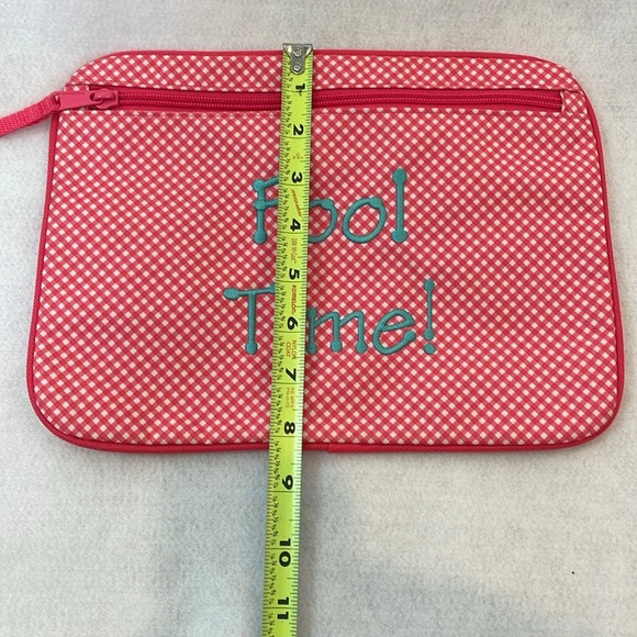 Thirty-One Pocket A Tote Zipper Utility Pouch Insert Coral Gingham Pool … - Picture 11 of 13